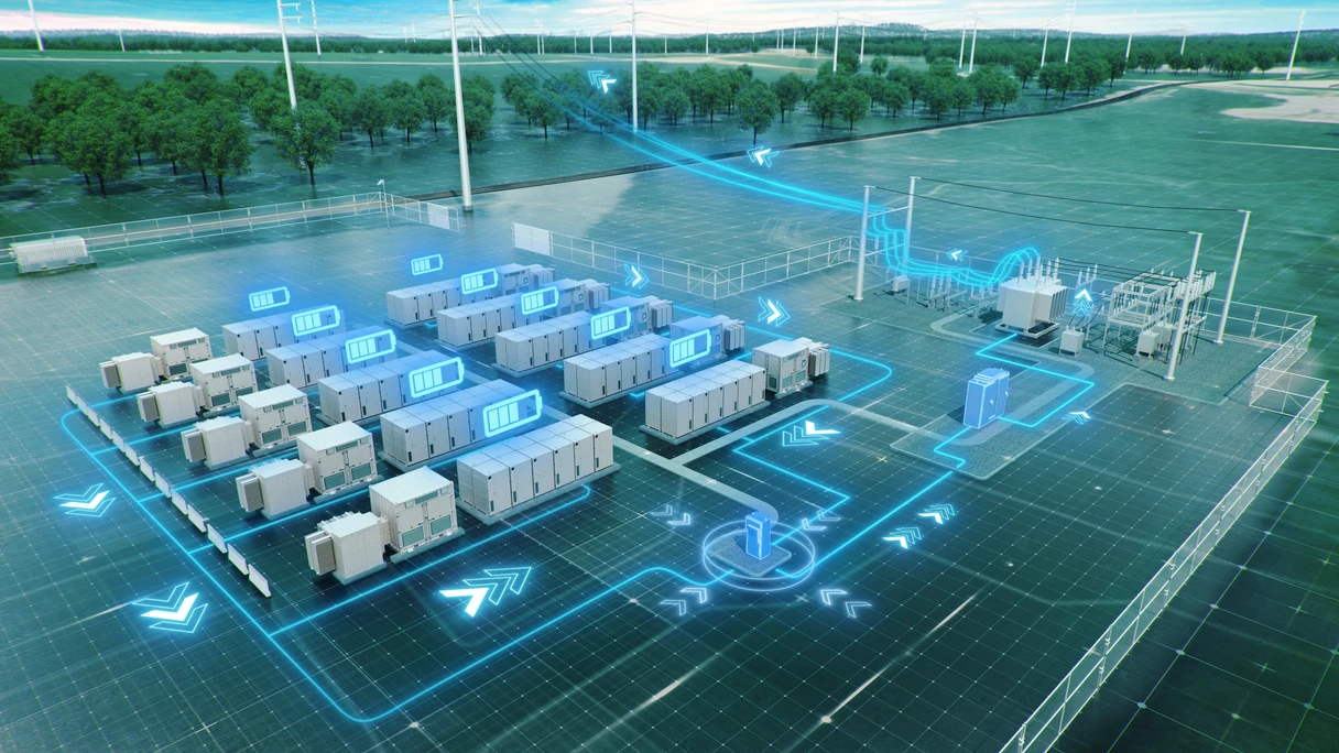 Conceptual rendering of battery energy storage system