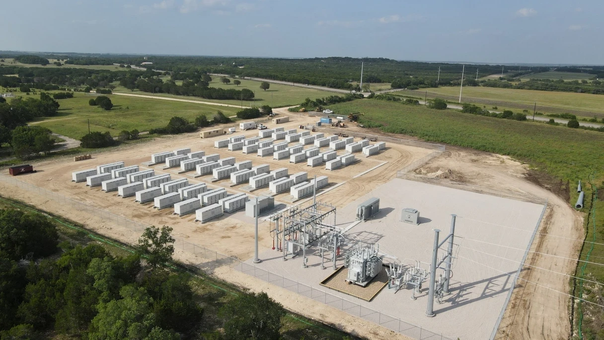 Aerial of energy storage site and substation 